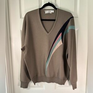 Vintage St. Croix Knits 100% Wool 80s Style Pullover Brown Sweater Size Large